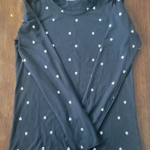 Black/Silver long-sleeved Skull Tee